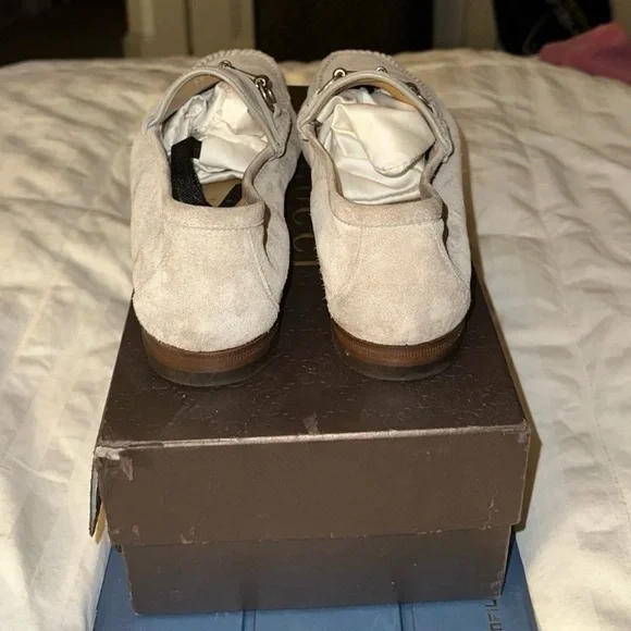 Gucci Men's Light Gray Suede Loafers - Picture 3 of 4